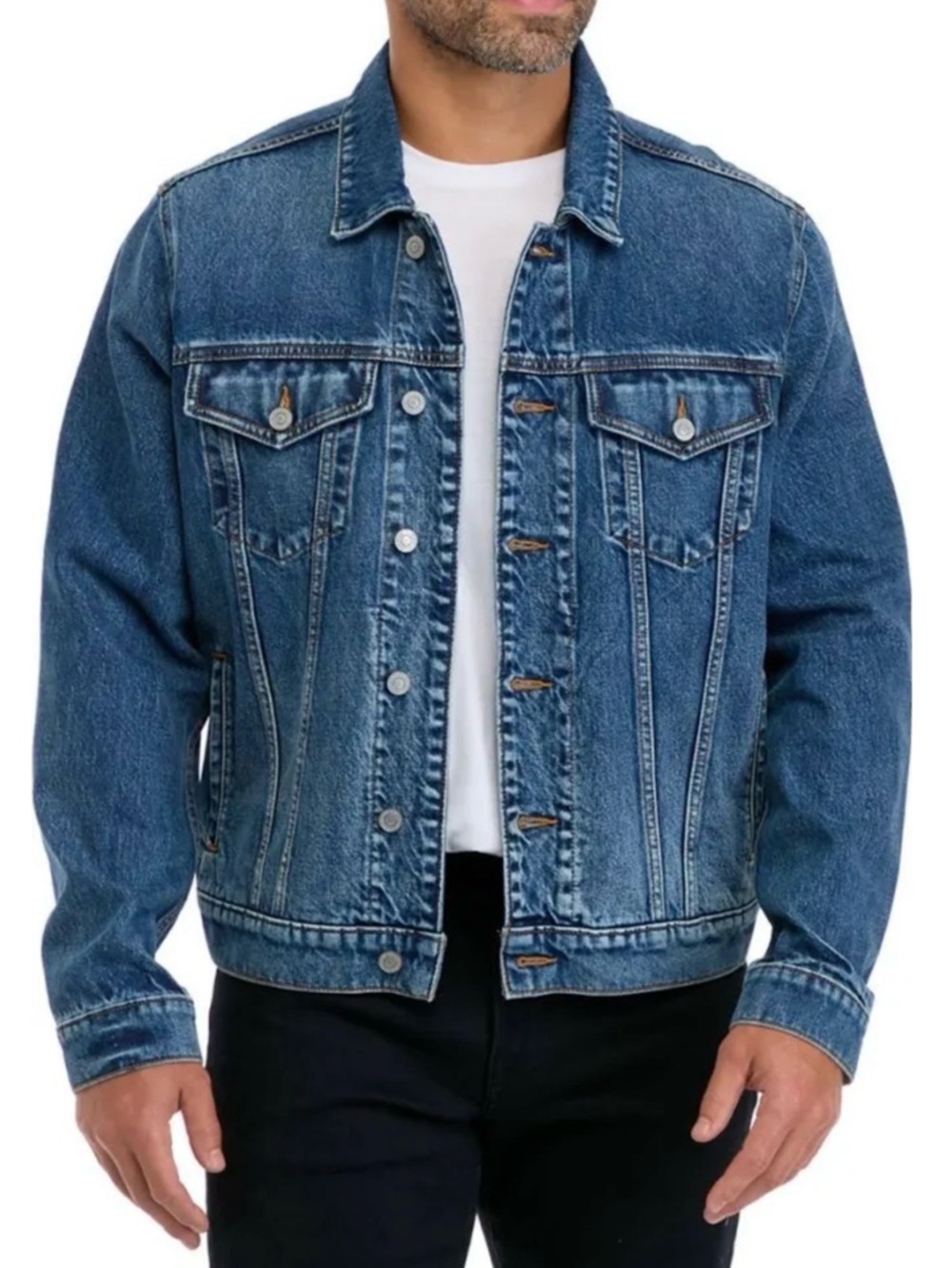 Lucky Brand Denim Trucker Jacket Mens Size XL Classic Blue Jean NWT